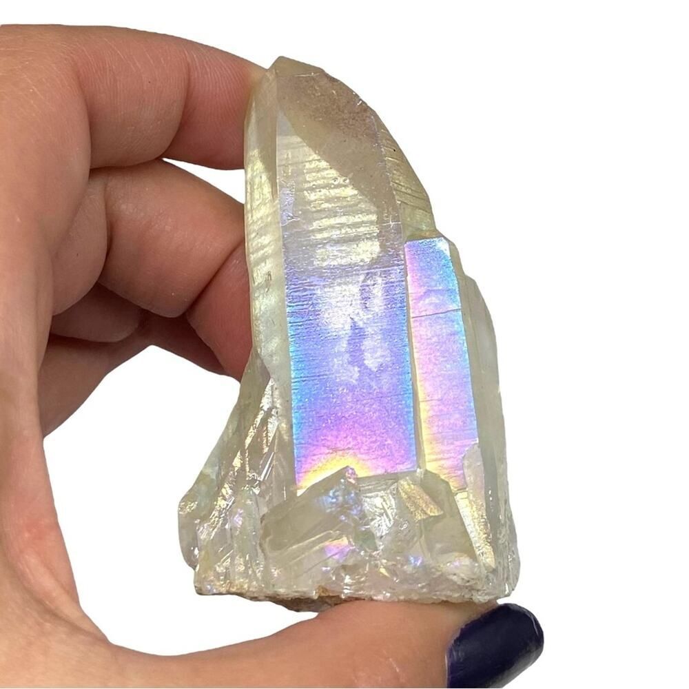 Angel Aura Mystic Clear Quartz Crystal Cluster Point Iridescent Crystals Stone